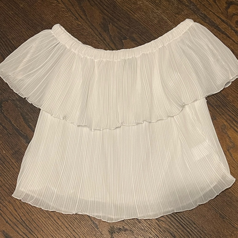 Express White Off-Shoulder Ruffle Blouse - Picture 10 of 10
